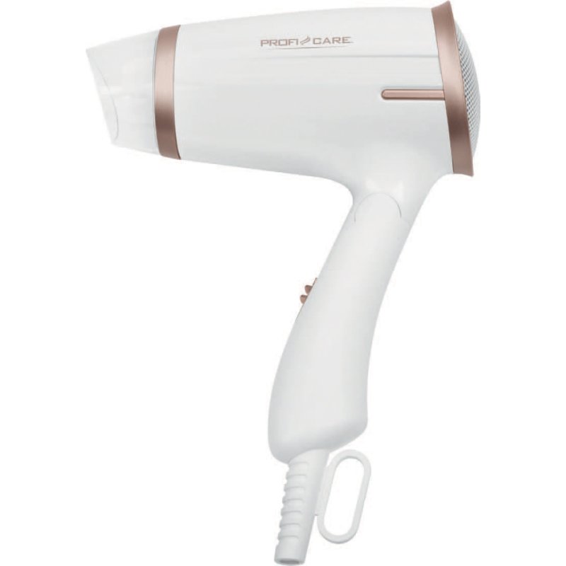 PROFI CARE sèche-cheveux PC-HT 3009, blanc/champagne, poignée repliable, 1400 W